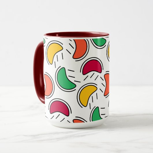 Fruit Snoep Shapes Pattern Mok (Voorkant links)