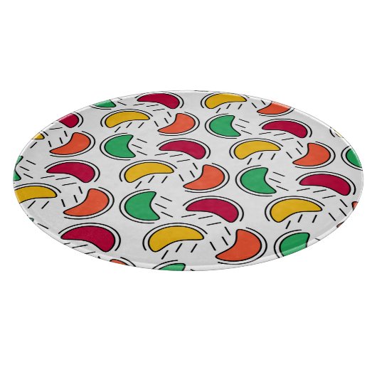 Fruit Snoep Shapes Pattern Snijplank (Hoek)