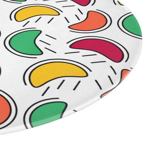 Fruit Snoep Shapes Pattern Snijplank (Hoek)