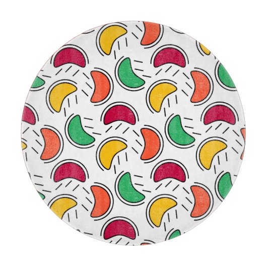 Fruit Snoep Shapes Pattern Snijplank (Voorkant)