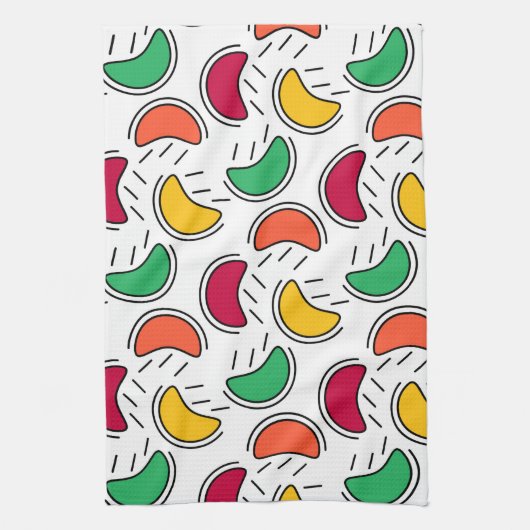 Fruit Snoep Shapes Pattern Theedoek (Verticaal)