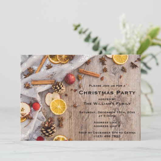 Fruit & Spice Decoratief Kerstfeest Kaart (Staand voorkant)