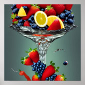 Fruit Splash Photorealistic Digital Art Poster (Voorkant)