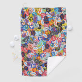 Fruit Sticker Montage Patroon Golfhanddoek (Insitu)