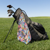 Fruit Sticker Montage Patroon Golfhanddoek (Groen)