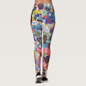 Fruit Sticker Montage Patroon Leggings (Achterkant)