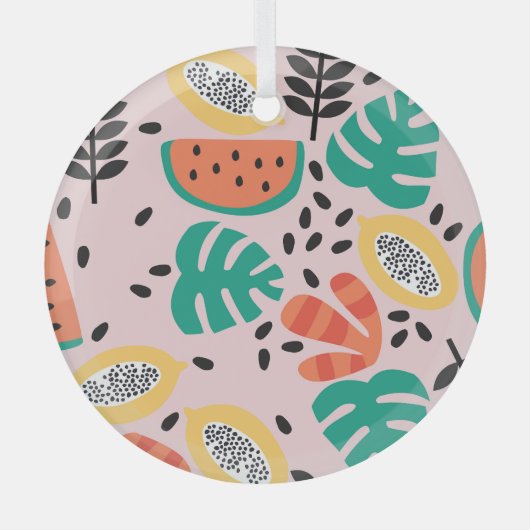 Fruit Stijlvol: patroonontwerp. Glas Ornament (Voorkant)