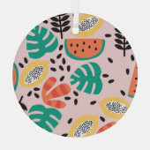 Fruit Stijlvol: patroonontwerp. Glas Ornament (Achterkant)