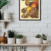 Fruit Still Life Framed Art - Kitchen Decor Canvas Afdruk