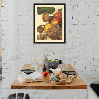 Fruit Still Life Framed Art - Kitchen Decor Canvas Afdruk