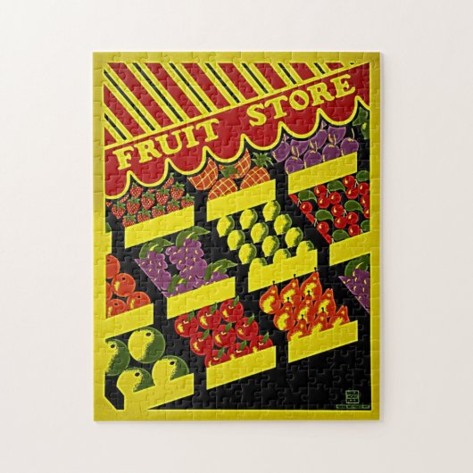Fruit Store - Helderrood geel  WPA-Poster Legpuzzel (Verticaal)