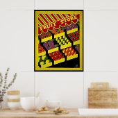Fruit Store - Helderrood geel  WPA-Poster Poster (Keuken)