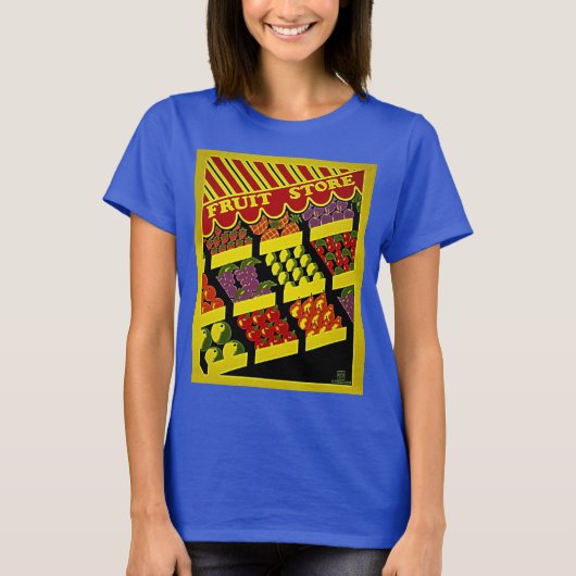 Fruit Store - Helderrood geel WPA-Poster T-shirt (Voorkant)