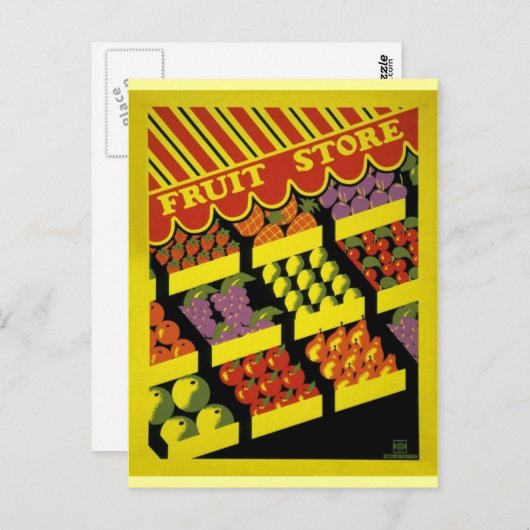 Fruit Store - WPA Poster - Briefkaart (Voorkant / Achterkant)