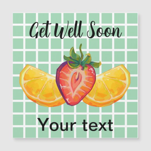 Fruit, Strawberry, orange, get Well soon (Voorkant)