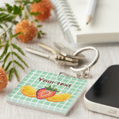 Fruit, Strawberry, orange Sleutelhanger (Voorkant Rechts)