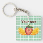 Fruit, Strawberry, orange Sleutelhanger (Voorkant)