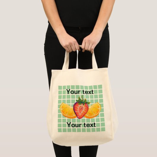 Fruit, Strawberry, orange Tote Bag (Voorkant (product))