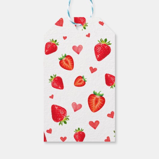 Fruit Strawberry Theme Spring Baby shower Cadeaulabel (Achterkant)
