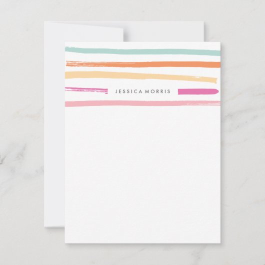 Fruit Stripes Stationery - Tangerine Notitiekaartje (Voorkant)