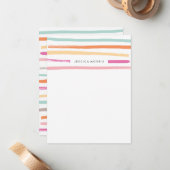 Fruit Stripes Stationery - Tangerine Notitiekaartje (Voorkant / Achterkant in situ)
