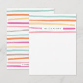 Fruit Stripes Stationery - Tangerine Notitiekaartje (Voorkant / Achterkant)