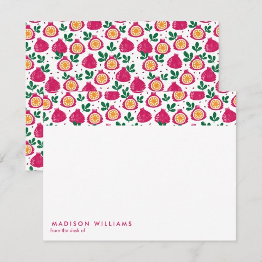 Fruit Stylish Trendy Modern Note Kaart Notitiekaartje (Voorkant / Achterkant)