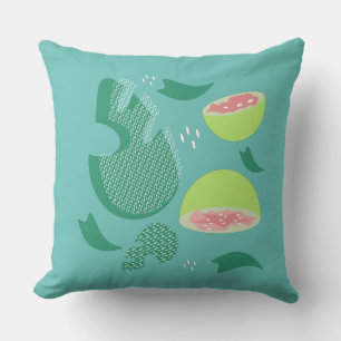 Fruit Summer Guava Pink Monstera Kussen