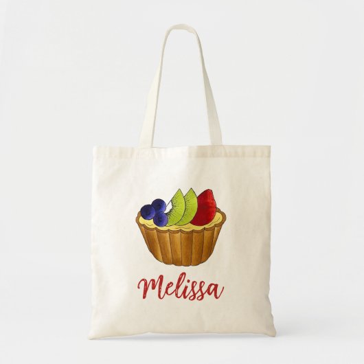 Fruit Tart French Pastry Chef Personalized Baking Tote Bag (Voorkant)
