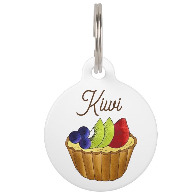 Fruit Tart Kiwi aardbei Pie Baking Pastry Food Huisdierpenning (Voorkant)