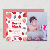 Fruit thema 1e verjaardag kaart (Voorkant / Achterkant)