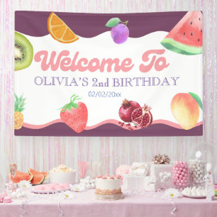 Fruit thema 2de verjaardag spandoek