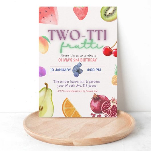 Fruit thema 2e verjaardag uitnodiging