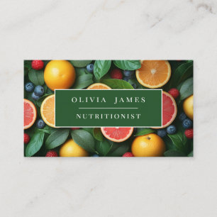 Fruit Thema Kaart voor Boeren Chefs Nutritionist Visitekaartje