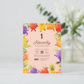 Fruit Thema Verjaardagsuitnodiging Briefkaart (Staand voorkant)