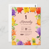 Fruit Thema Verjaardagsuitnodiging Briefkaart (Voorkant / Achterkant)