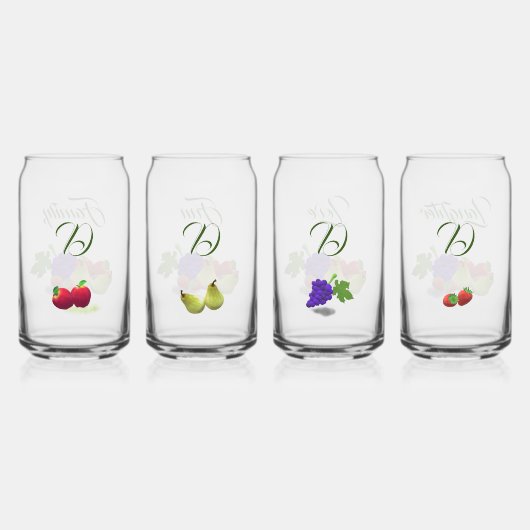  Fruit Theme Drinkware Set Blikvorm Glas (Achterkant)