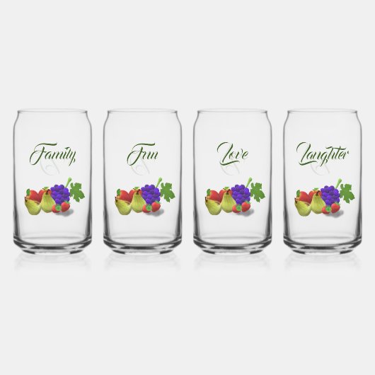  Fruit Theme Drinkware Set Blikvorm Glas (Voorkant)