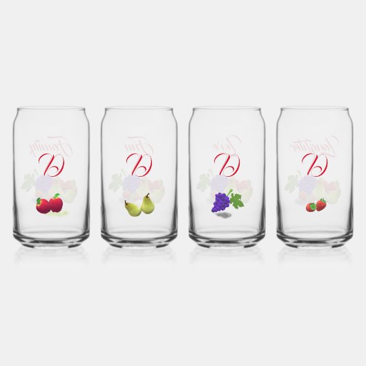  Fruit Theme Drinkware Set Blikvorm Glas (Achterkant)