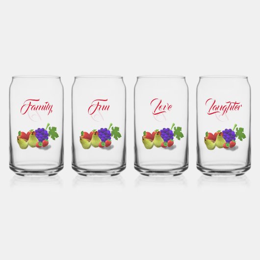  Fruit Theme Drinkware Set Blikvorm Glas (Voorkant)