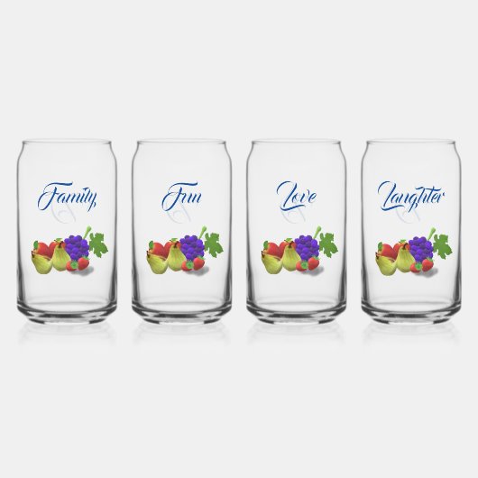 Fruit Theme Drinkware Set Blikvorm Glas (Voorkant)