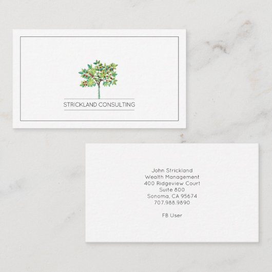Fruit Tree Financieel Consultant Vermogensbeheer Visitekaartje (Voorkant / Achterkant)