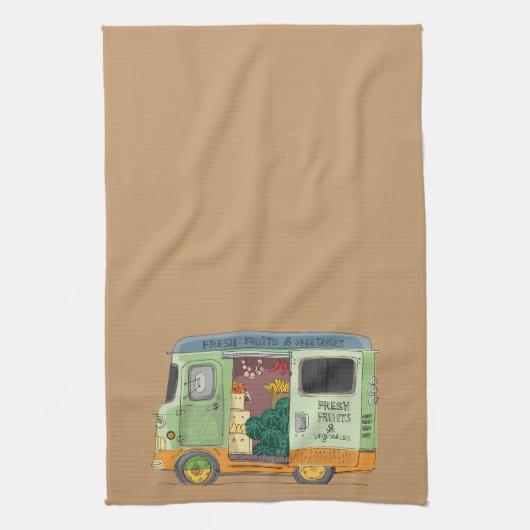 Fruit Truck Kitchen Towel Theedoek (Verticaal)