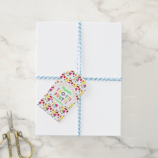 Fruit Two-tti Frutti 2de verjaardag Cadeaulabel (Met Touw)