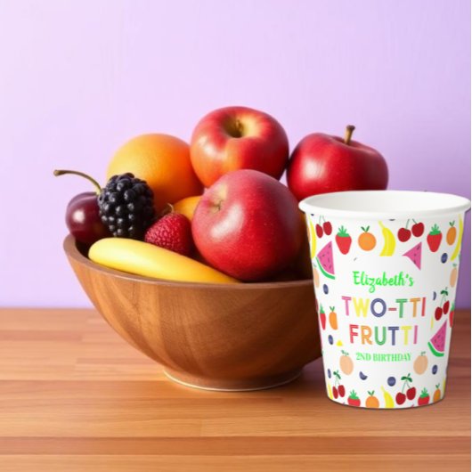 Fruit Two-tti Frutti 2de verjaardag Papieren Bekers