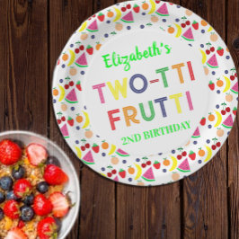 Fruit Two-tti Frutti 2de verjaardag Papieren Bordje
