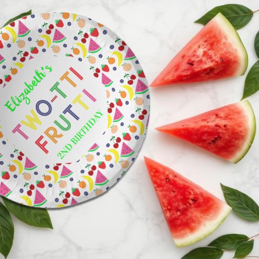 Fruit Two-tti Frutti 2de verjaardag Papieren Kommen