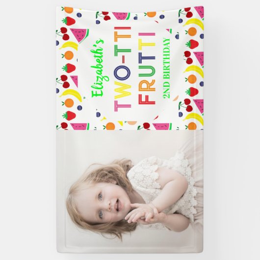 Fruit Two-tti Frutti 2de verjaardag Spandoek (Verticaal)