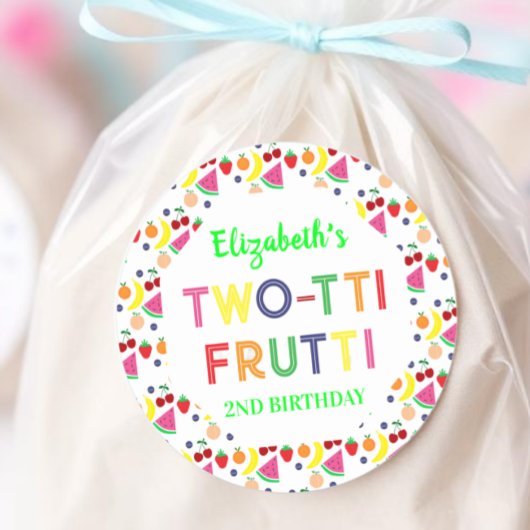 Fruit Two-tti Frutti 2de verjaardagssticker Ronde Sticker