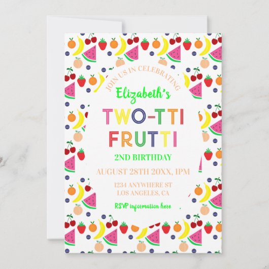 Fruit Two-tti Frutti 2e verjaardag Kaart (Voorkant)